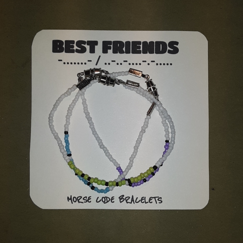 Best Friends Morse Code Bracelet Set